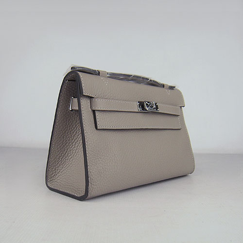 AAA Hermes Kelly 22 CM France Leather Handbag Grey H008 On Sale - Click Image to Close